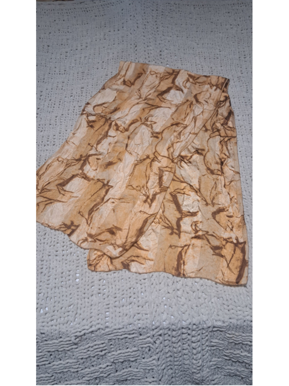 Women's Cedric Broc Silk Scarf One Size Beige Brown